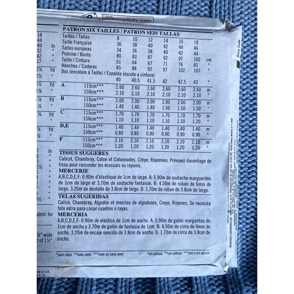 Simplicity 6953 Sewing pattern skirt midi maxi ruffle hem size 8-18 - Picture 5 of 5